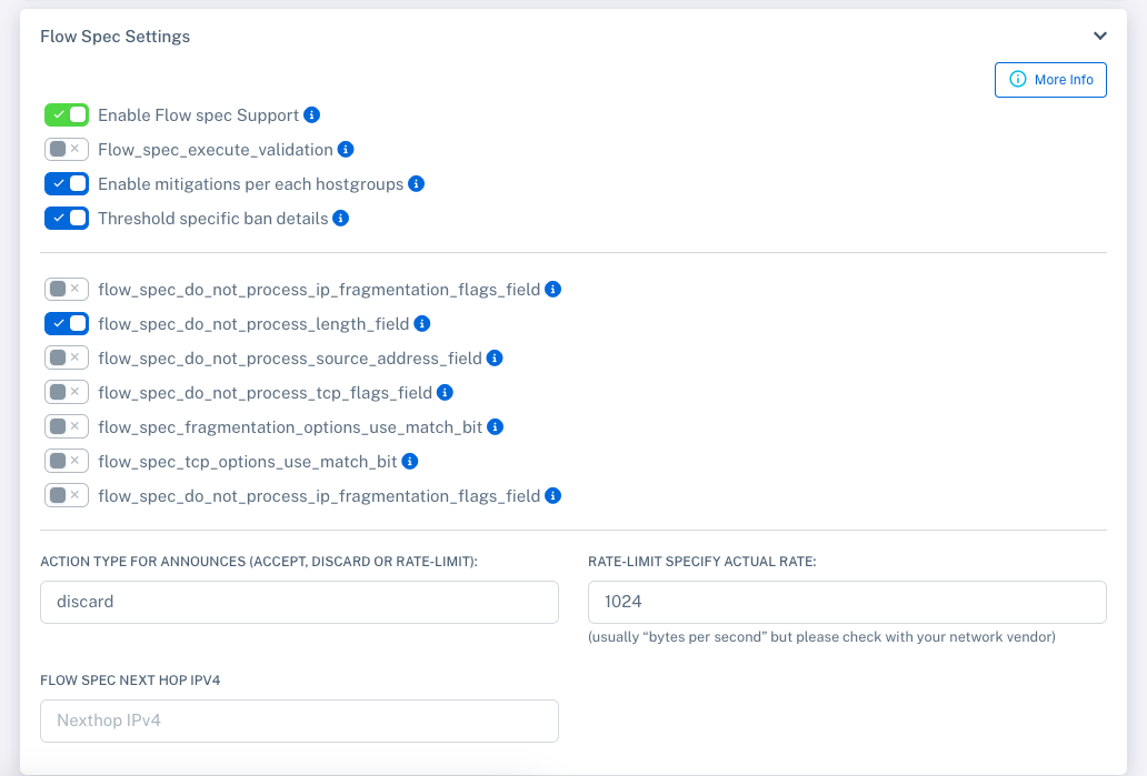 Configuración de FlowSpec