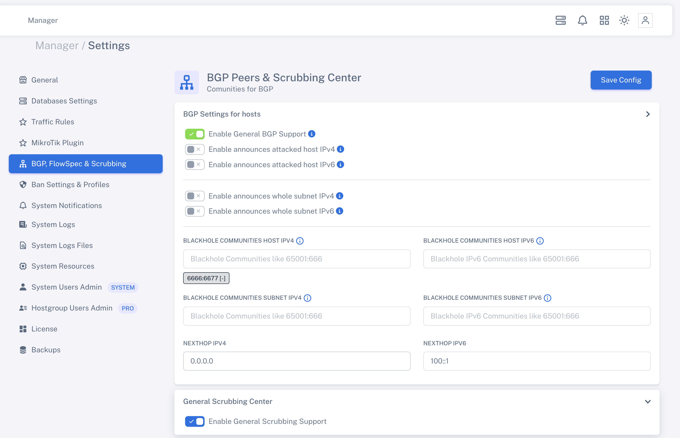 Scrubbing Center y Configuración BGP